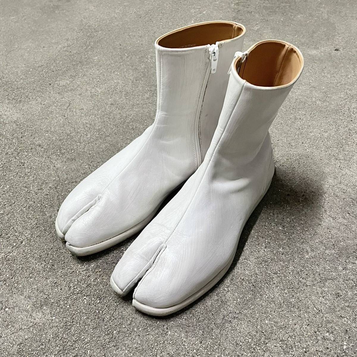 maison margiela メゾンマルジェラ 足袋ブーツ 白 ペンキ 39 tabi_画像1