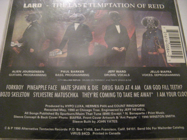 送料無料◆CD◆LARD／THE LAST TEMPTATION OF REID◆カナダ盤_画像2