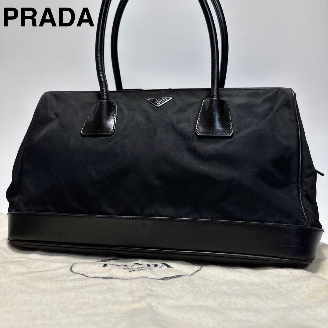 送料無料】 98【美品】保存袋付き プラダ PRADA 三角ロゴ ナイロン