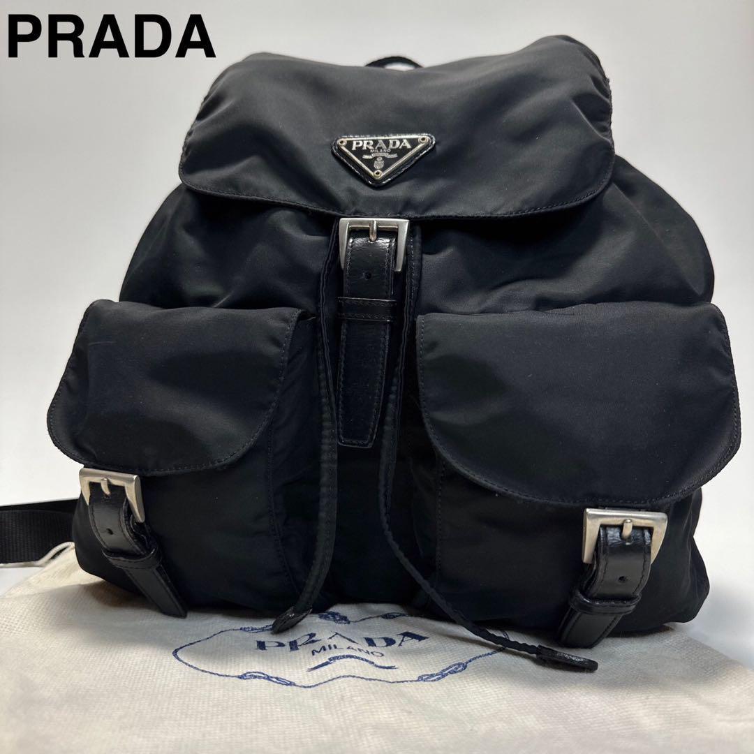 日本最級 105【極美品】プラダ PRADA ナイロン レザー 三角ロゴ