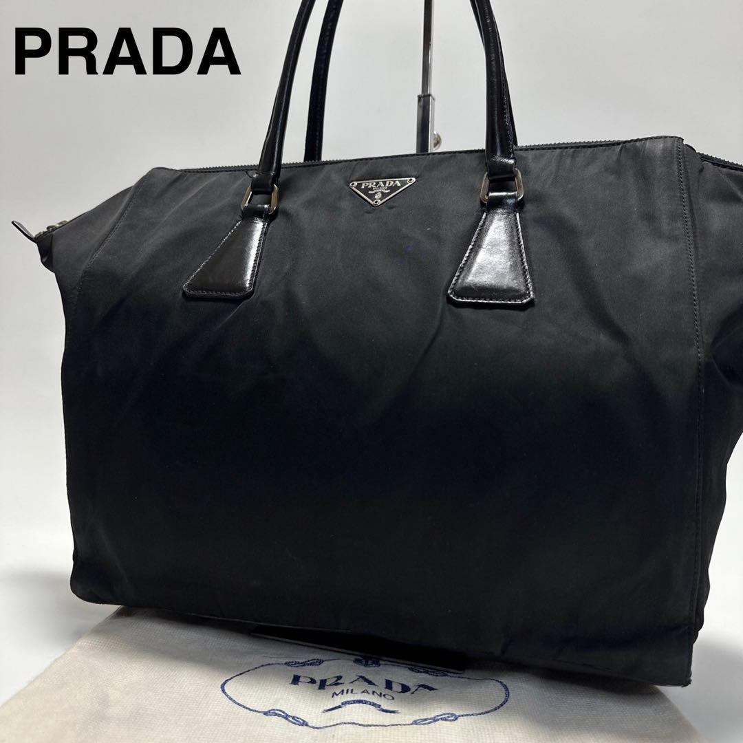 おしゃれ】 119【美品】プラダ PRADA 三角ロゴ ナイロン レザー