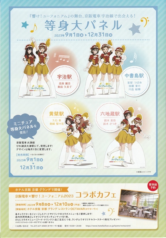 ・京阪電車 × 響け♪ ユーフォニアム　2023　舞台探訪MAP（舞台めぐりMAP）　A4　3つ折り　チラシ　京都アニメーション　_裏面