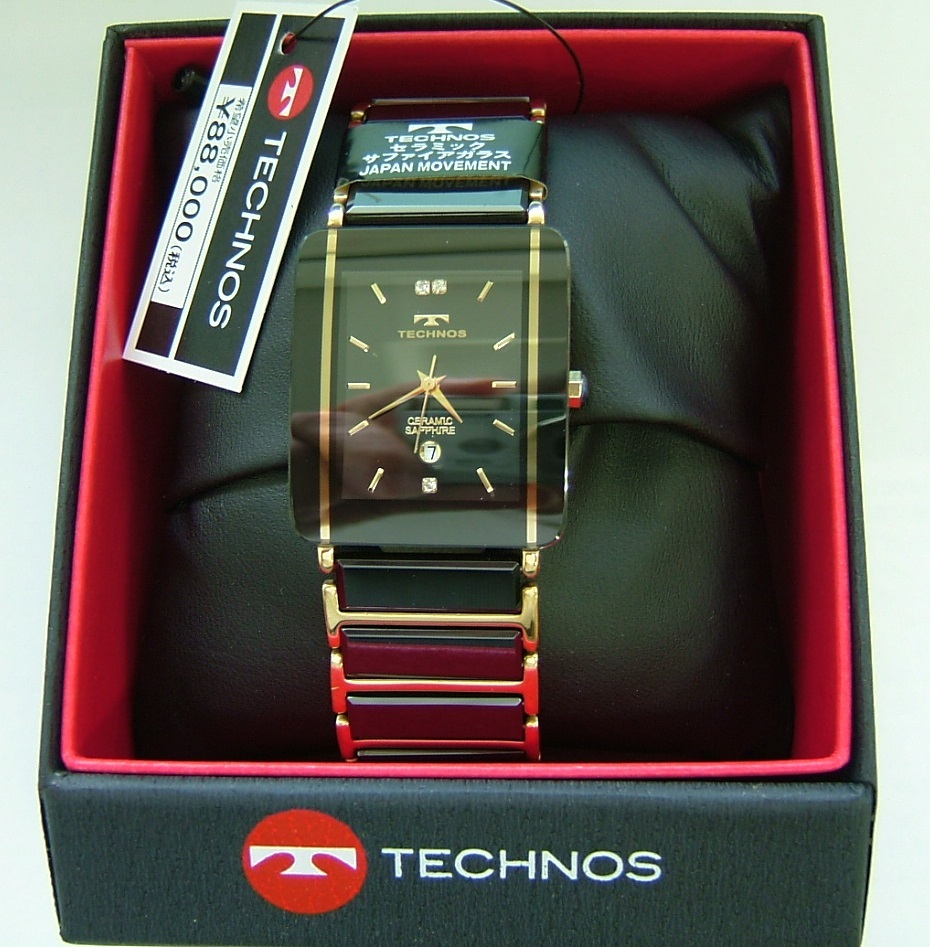 TECHNOS テクノス　メンズ腕時計　T9137GB ゴールド・セラミック仕上げ