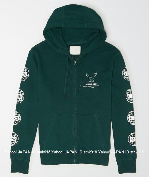 〓残りわずかです!!アメリカンイーグル/US XL/AE Graphic Sweat フルジップ/D.F.Green_画像1