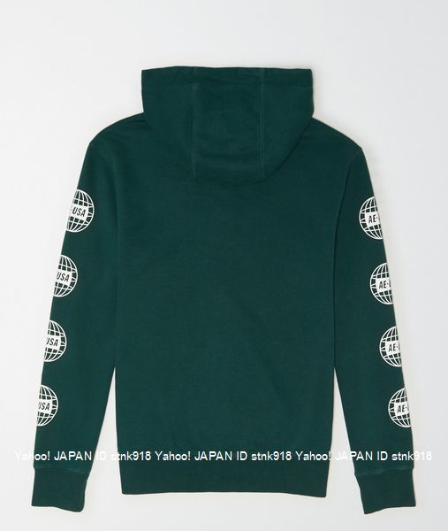 〓残りわずかです!!アメリカンイーグル/US XL/AE Graphic Sweat フルジップ/D.F.Green_画像2