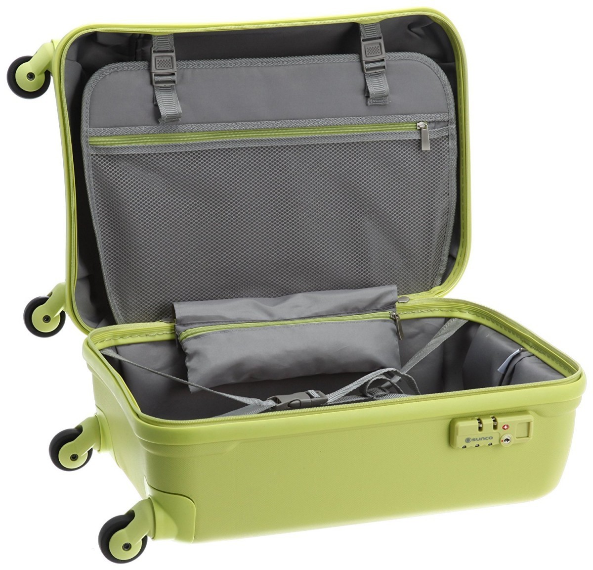 スーツケース アウトレット品 小型 レディース サンコー SUNCO Solare PP 34L TSAロック SOPP-50 ライトグリーン_画像4