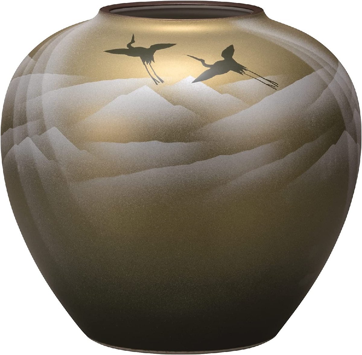 九谷焼 花器 花瓶 陶器 7号 銀彩山 伝統工芸 日本製 和風 フラワーベース 置物 贈り物 ギフト お祝い