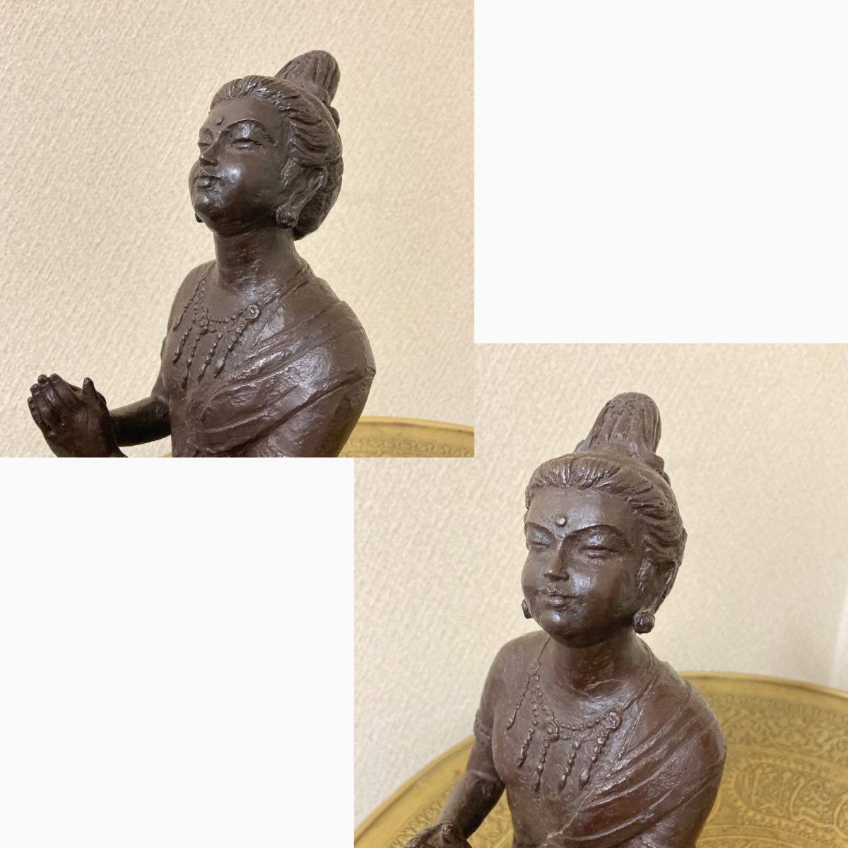 友沢正彦　伎芸天像 希み　ブロンズ彫刻　高さ32 限定品 199/1000 仏教美術　銅製