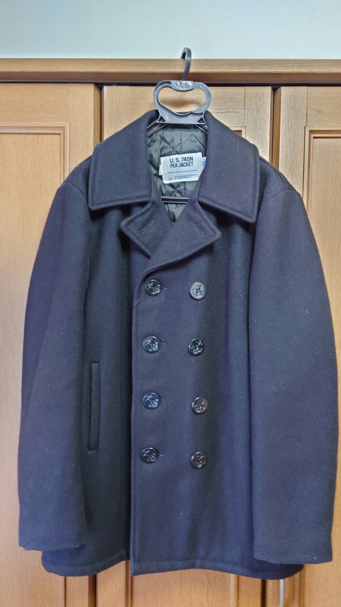 Schott ピーコート 42 ウール ブラック U.S.740N USA製-