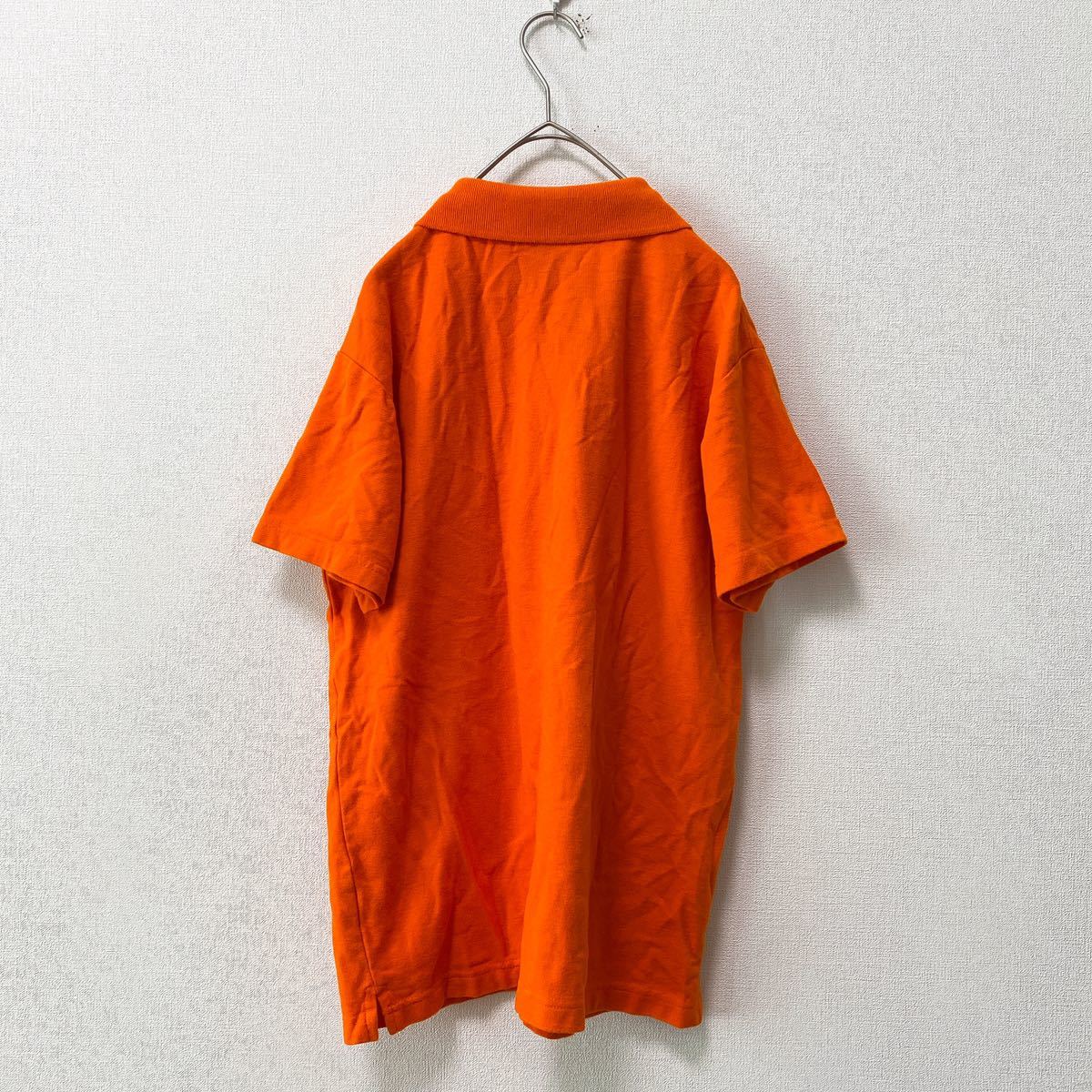 US古着　半袖ポロシャツ　無地　プレーン　男女兼用　オレンジ色　Sサイズ　ユニセックス　ゴルフウェア　ラガー_画像5