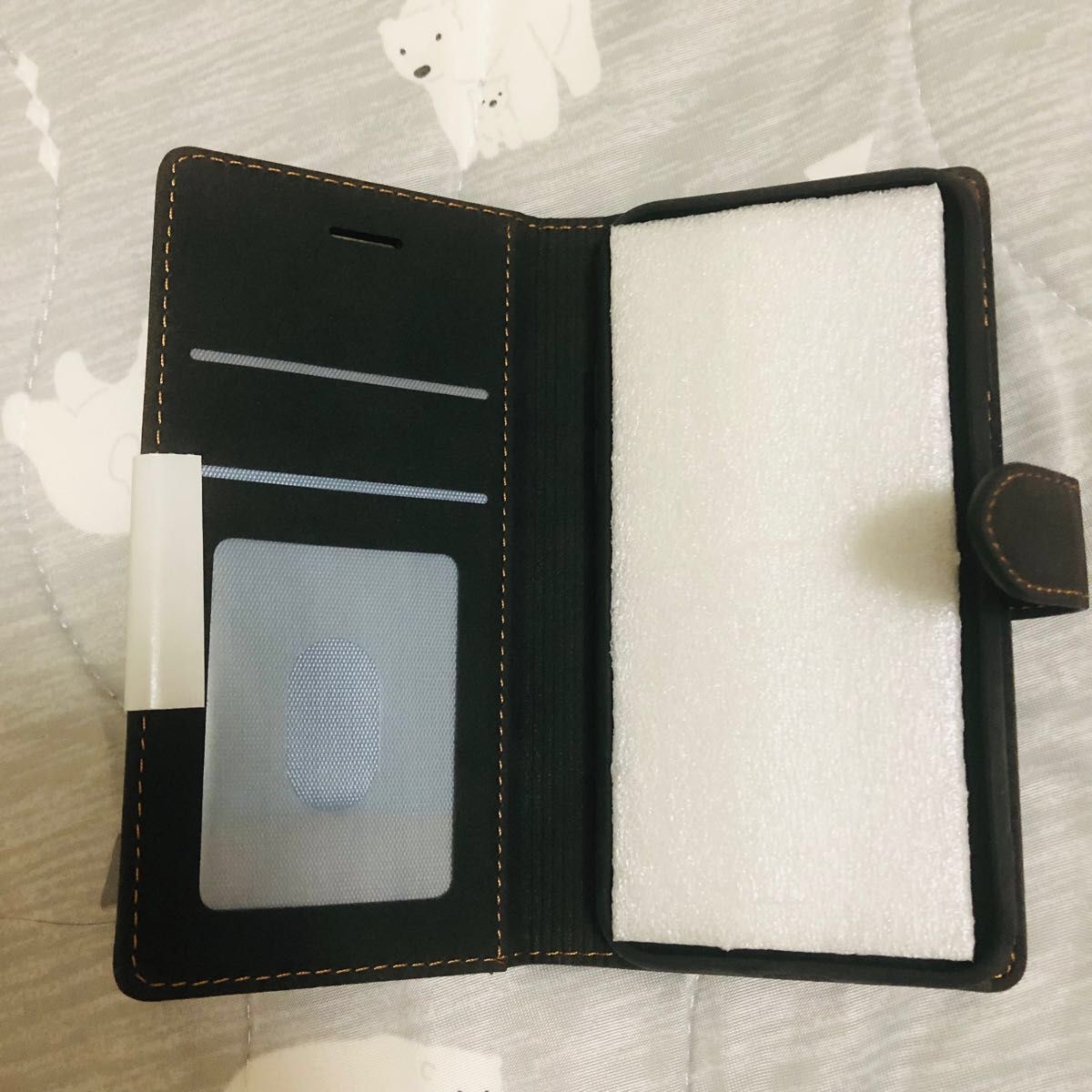 iPhone7 / iPhone8 手帳型ケースマグネット カード収納 全面保護 薄型 耐衝撃 横置き 携帯カバー  ブラック