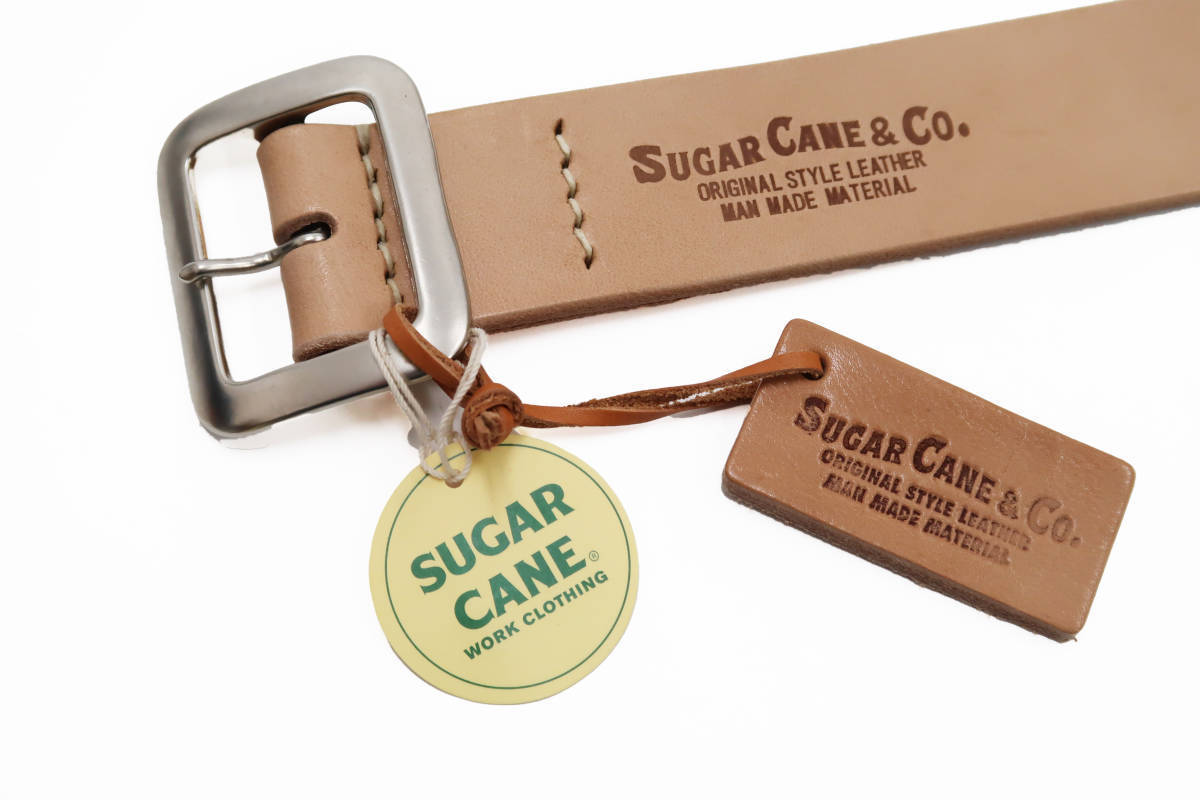 サイズ(32) シュガーケーン レザーベルト SUGAR CANE 牛革 ギャリソンベルト SC02320 東洋 新品 ベージュ ベルト幅約40mm 厚み約4mm_画像6