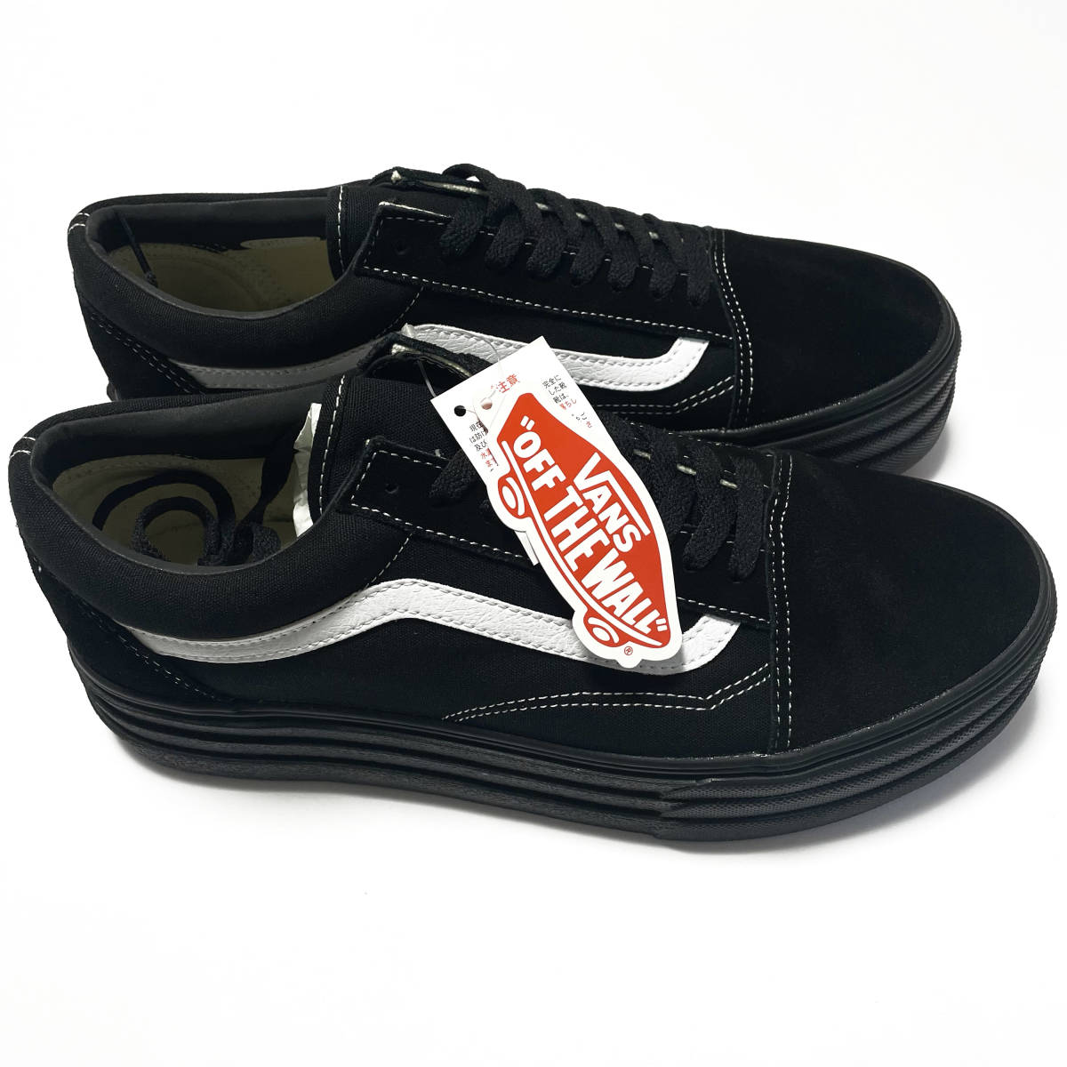 新品28cm★バンズVANSオールドスクールOLD SKOOL 3SOLEトリプルソールBLACK/BLACKヴァンズUS10厚底SUEDEスニーカーY2KブラックV36CF未使用_画像4