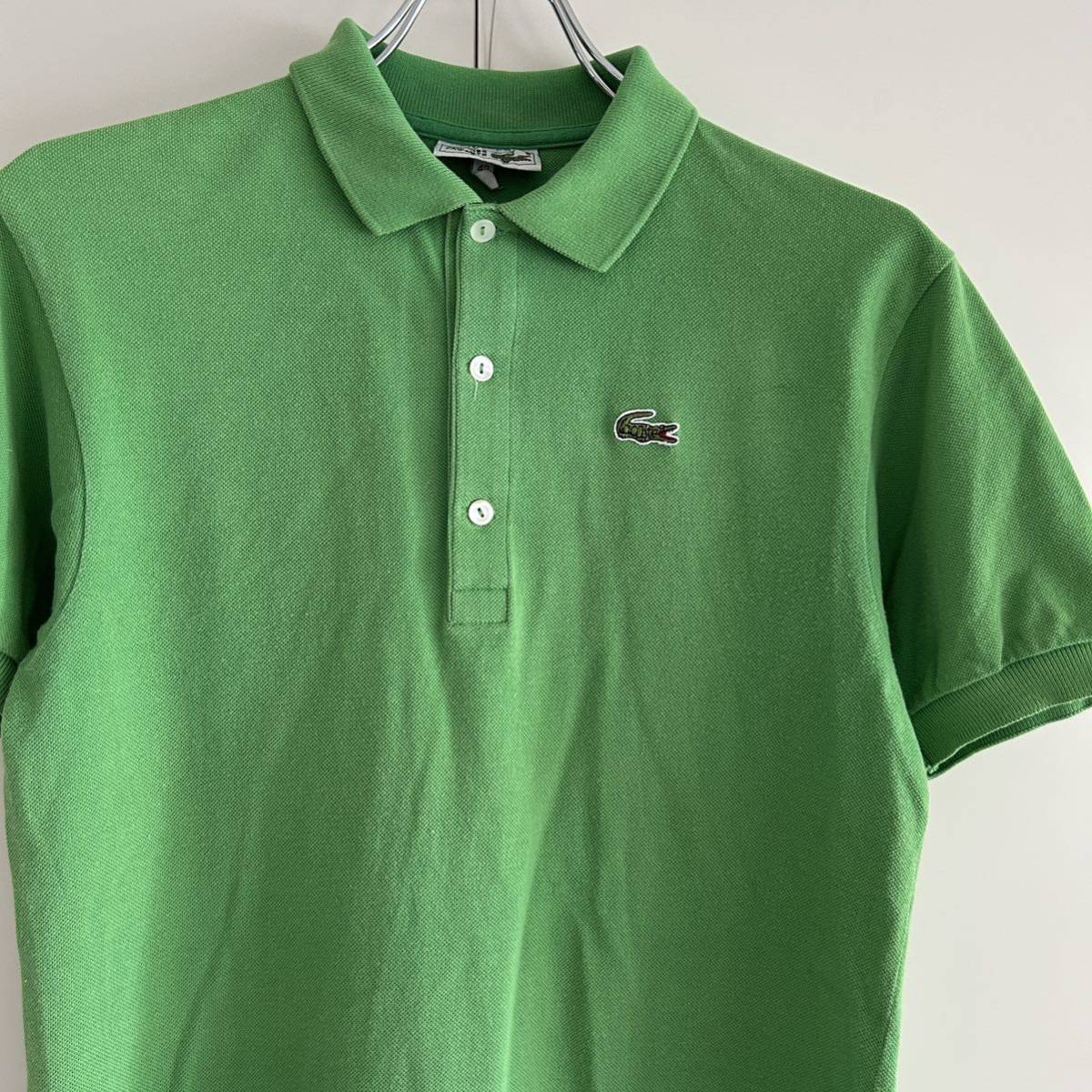 80s CHEMISE LACOSTE シュミーズラコステ ポロシャツ M程度 鹿の子 グリーン レトロ古着 オリジナル ヴィンテージ フレラコ ユニセックス_画像1