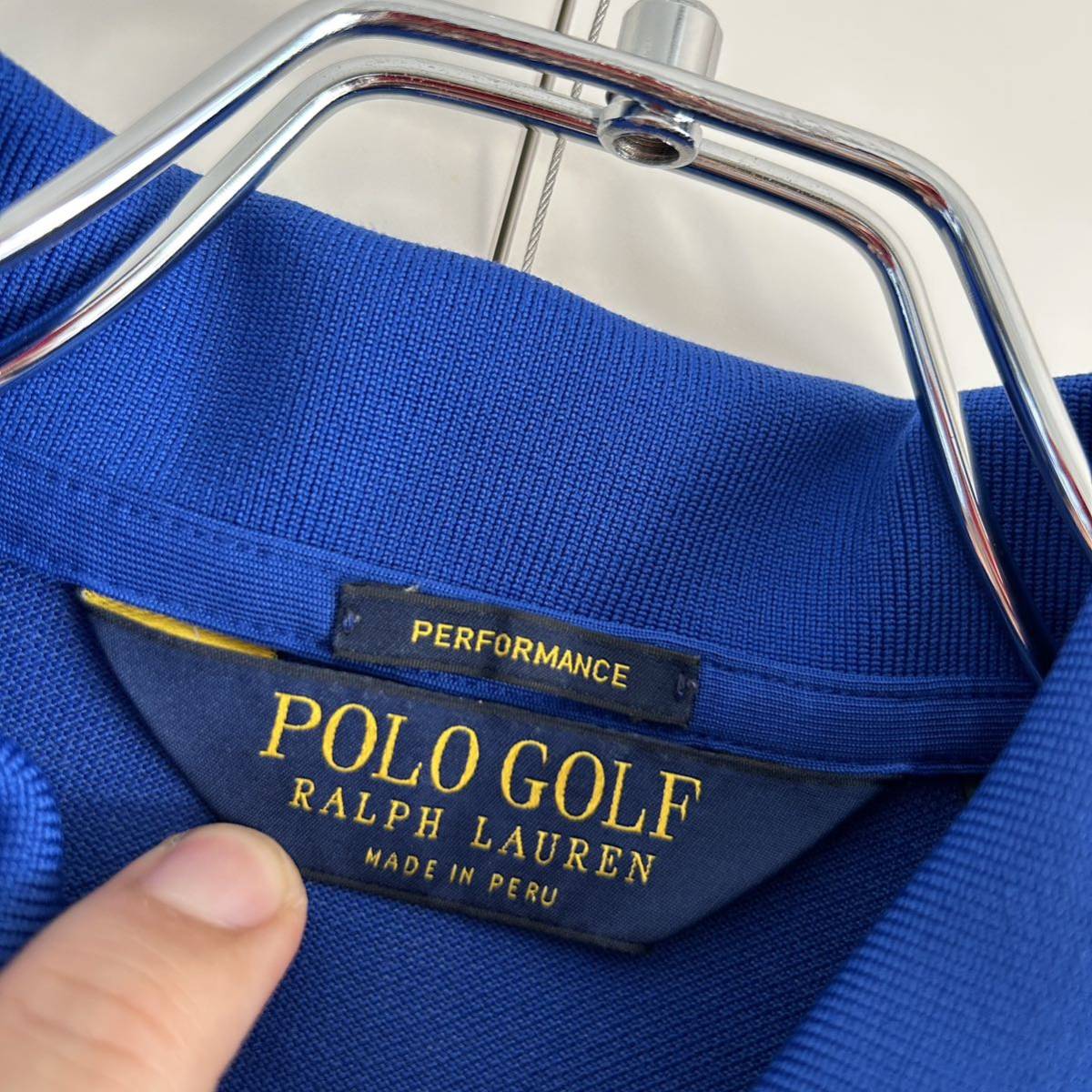 POLO GOLF RALPH LAUREN ポロゴルフ ラルフローレン ドライポロシャツ XS メッシュ ブルー_画像3