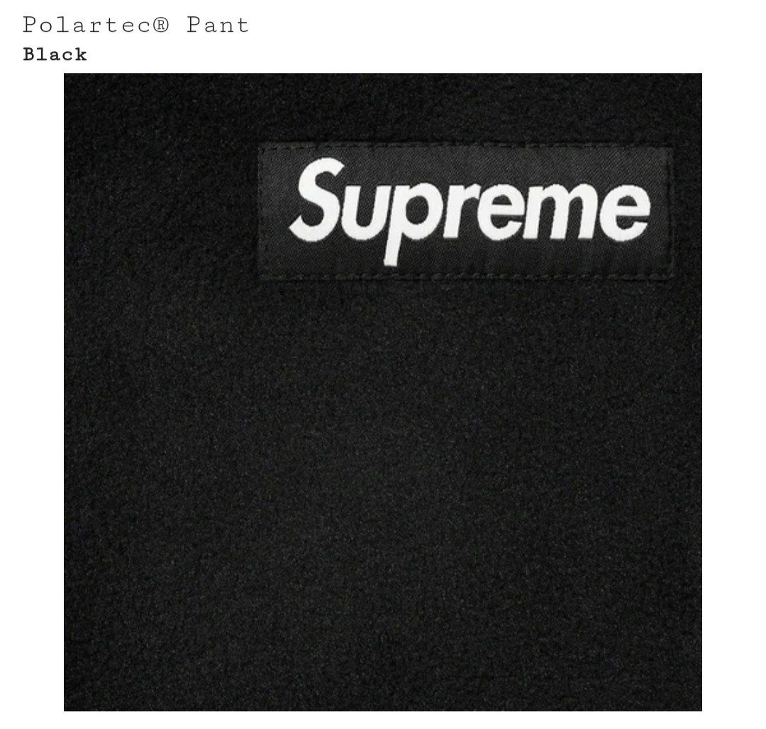 21fw 21aw 国内正規品 新品未使用 Supreme Polartec Pant Black XL