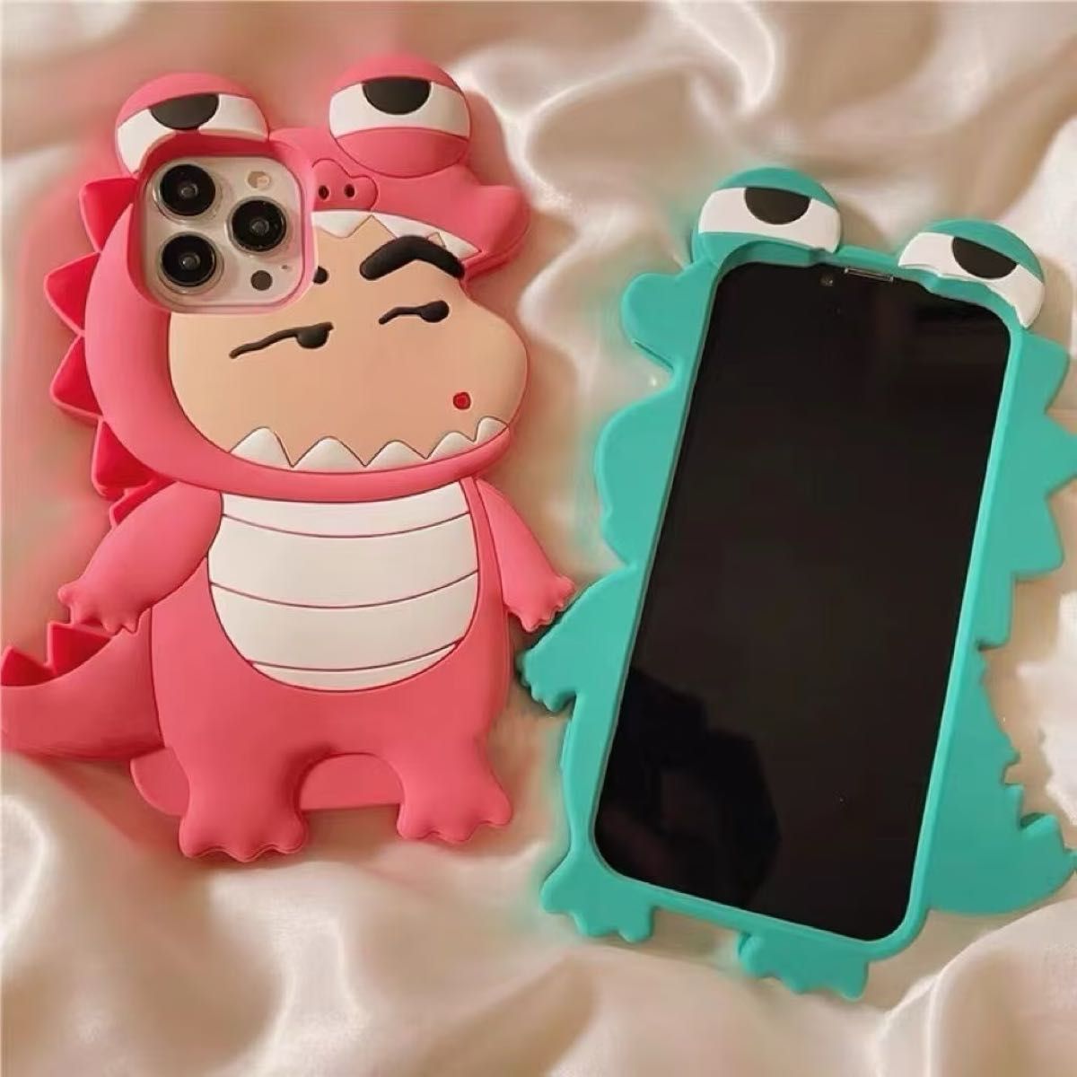 クレヨンしんちゃん ピンク恐竜 シリコン iPhone ケース カバー クレヨンしんちゃん ピンク恐竜 シリコン iPhone ケース カバー