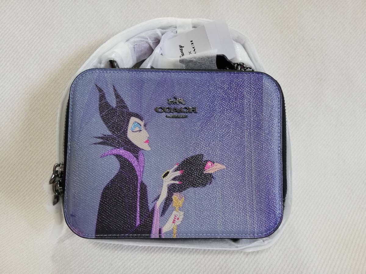 新品未使用 コーチ×ディズニー マレフィセント ショルダーバッグ ブラック/パープル 黒紫 クロスボディ COACH×Disney 眠れる森の美女