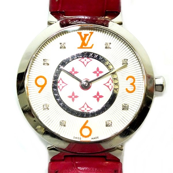 LOUIS VUITTON ルイヴィトン QA146 タンブール スリム 8Pダイヤ レディース 腕時計【代引不可】中古品　used AB