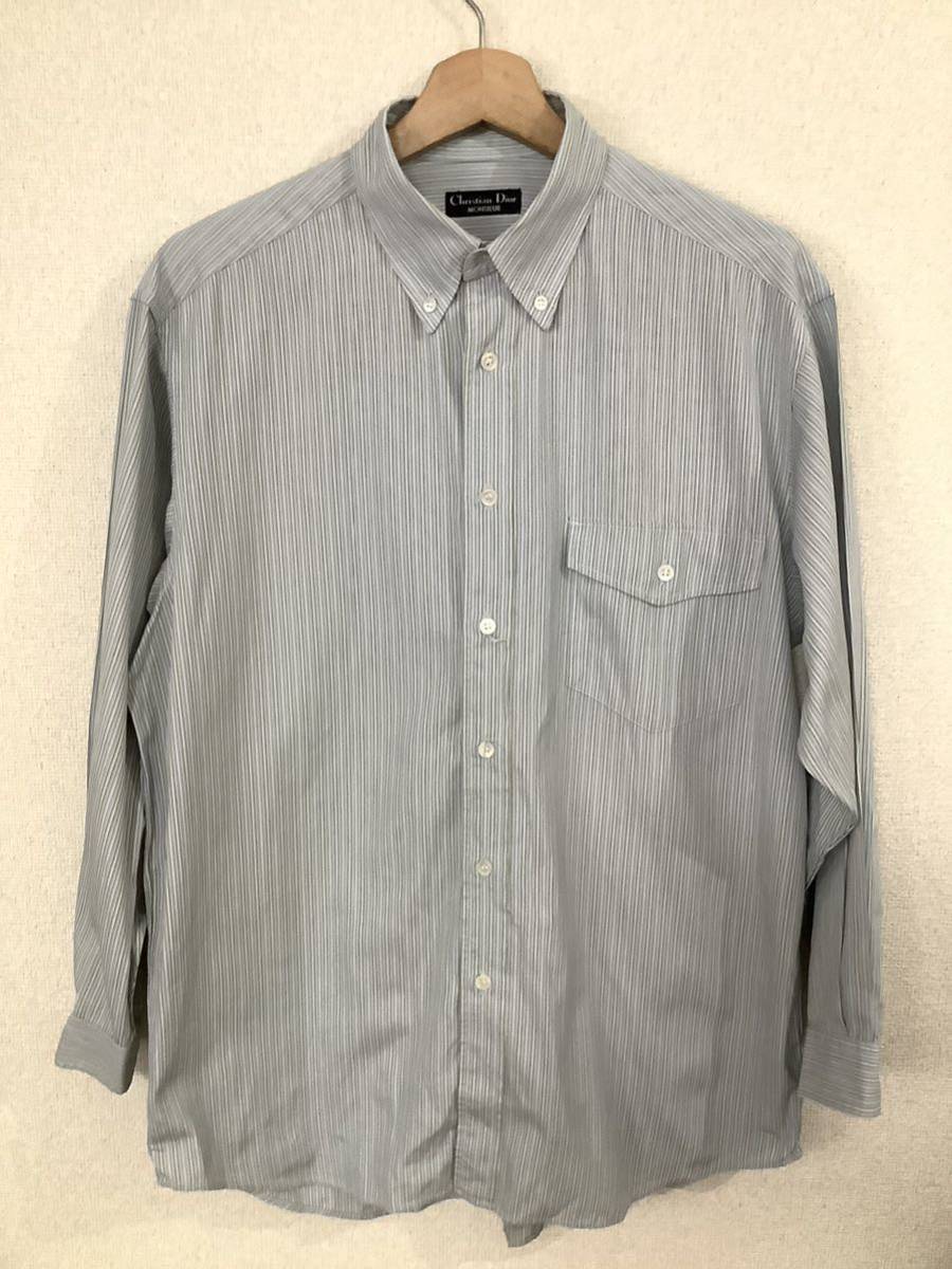 christiandior MONSIEUR Christian Dior stripe pattern button down shirt long sleeve shirt high brand men's old clothes 