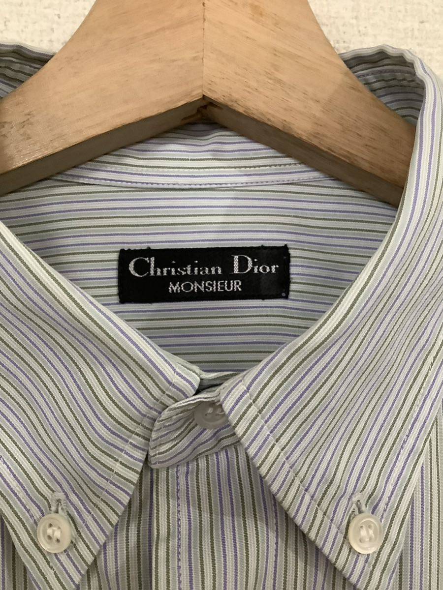 christiandior MONSIEUR Christian Dior stripe pattern button down shirt long sleeve shirt high brand men's old clothes 