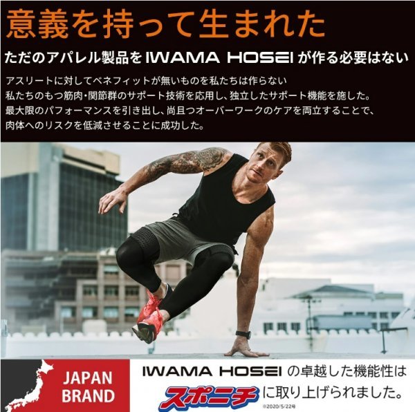 【IWAMA HOSEI】岩間縫製 スポーツタイツ コンプレッションタイツ アンダーウェア コンプレッションウェア スパッツ 男性用 Mサイズ 21_画像3