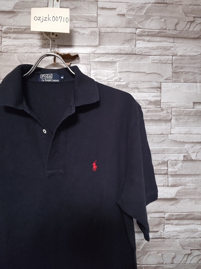 men's F131 POLO by RALPH LAUREN ラルフローレン 鹿の子 半袖 ポロシャツ M ネイビー _画像1