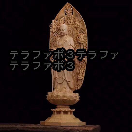 木彫仏像 仏教美術 精密細工 高品質 仏師で仕上げ品 地蔵菩薩立像 高さ43cm_画像3