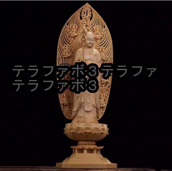 木彫仏像 仏教美術 精密細工 高品質 仏師で仕上げ品 地蔵菩薩立像 高さ43cm_画像2