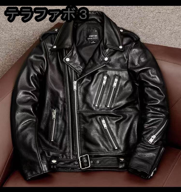 楽天 牛革 レザージャケット S～4xl 革ジャン 牛革 バイクジャケット