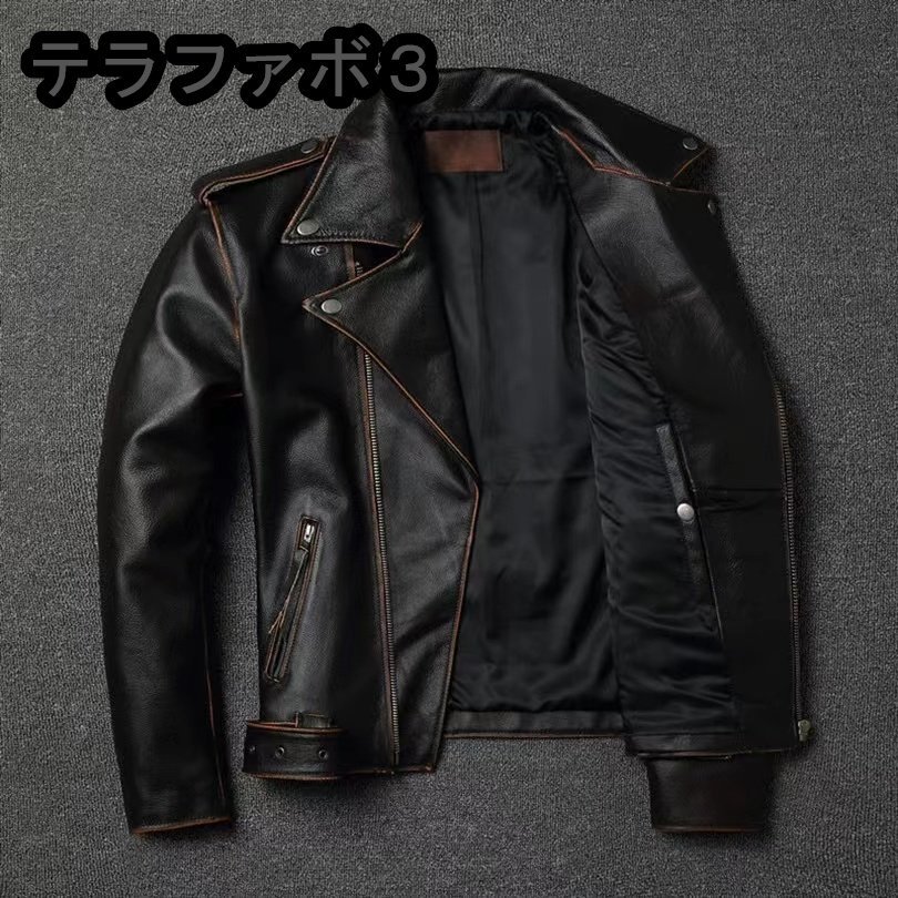 超お買い得！】 本革 S～3XL 牛革 レザージャケット バイクジャケット