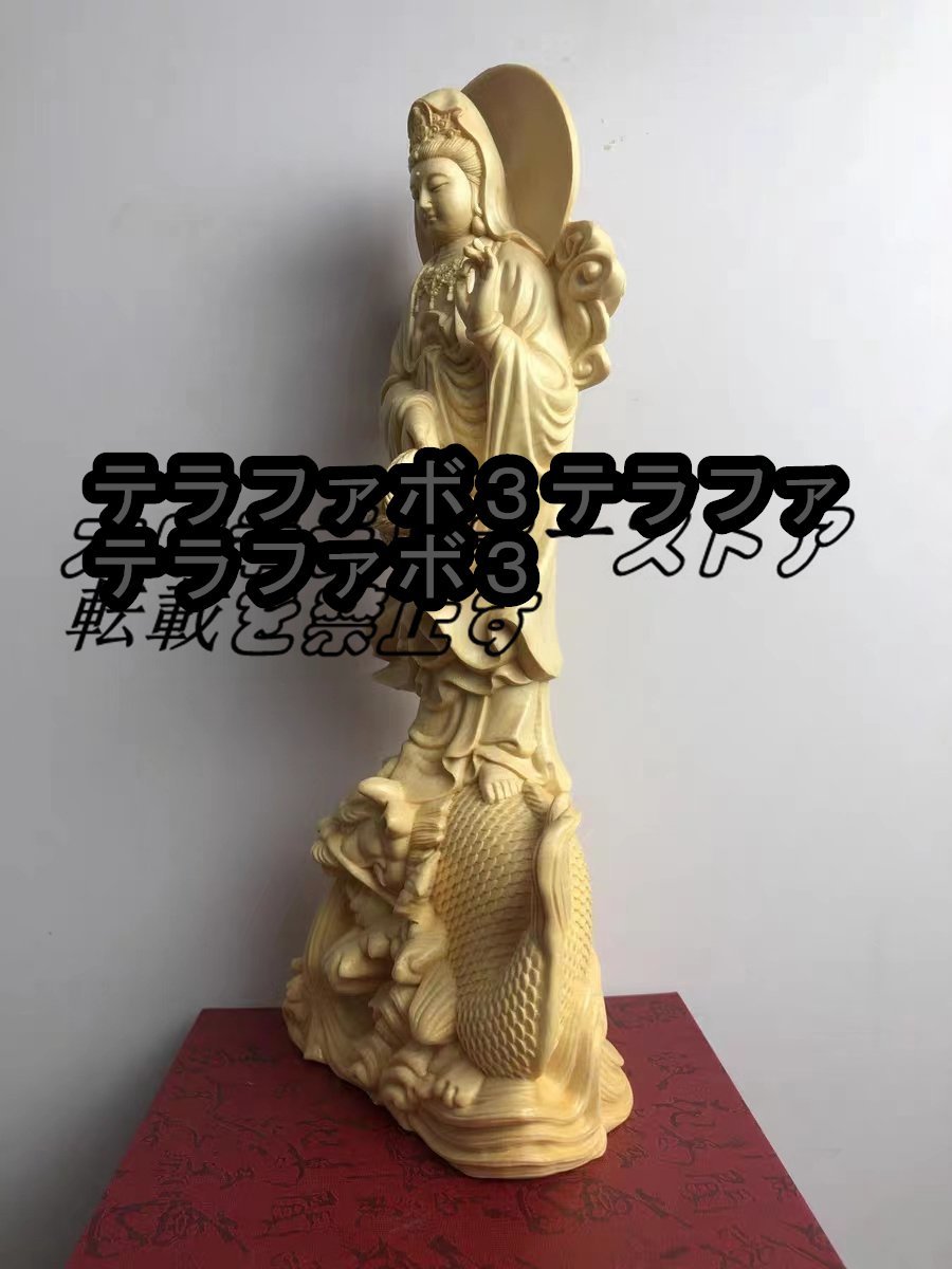 仏像 総檜材木彫り 観音菩薩 観音立像 置物 精密彫刻 高さ30cm_画像4