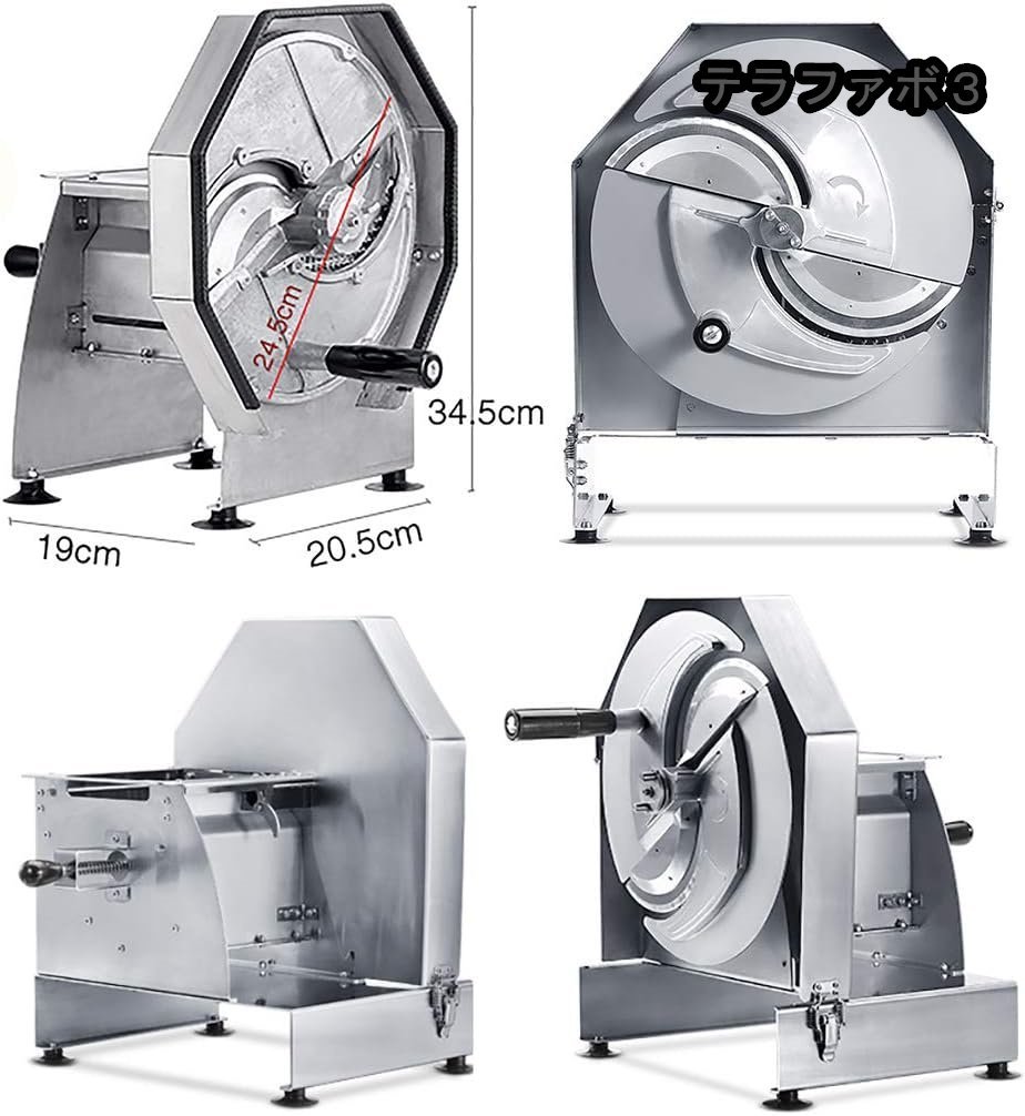 スライサー 野菜カッター 果物スライサー 薄い厚さ調節可能 手動 便利 回転式 安全 高効率 切り厚さ0.5-10mm (19*20.5*34.5cｍ)_画像7