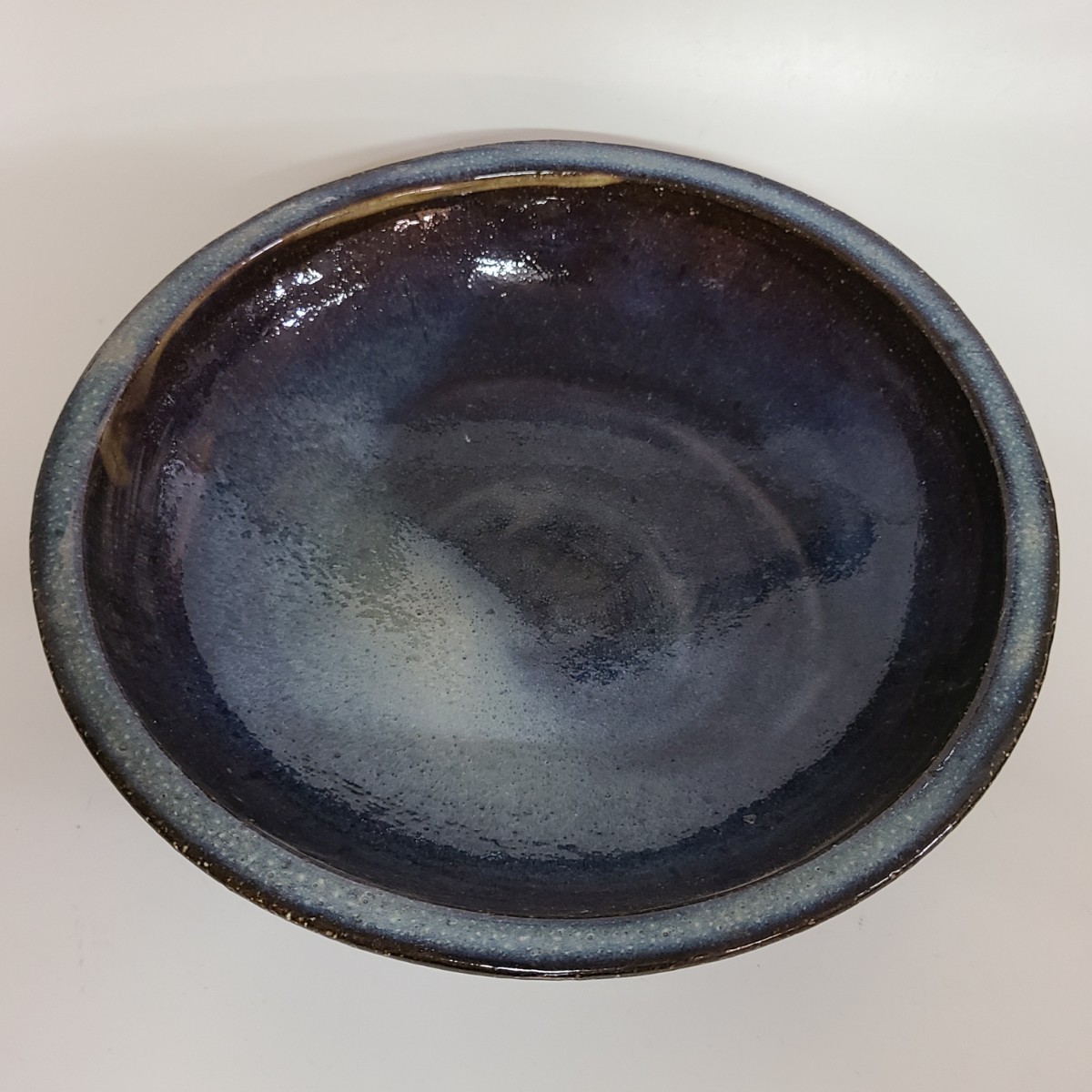 萩焼　山根清玩　大鉢Φ約２４cm　青萩　未使用　(af82)_画像2