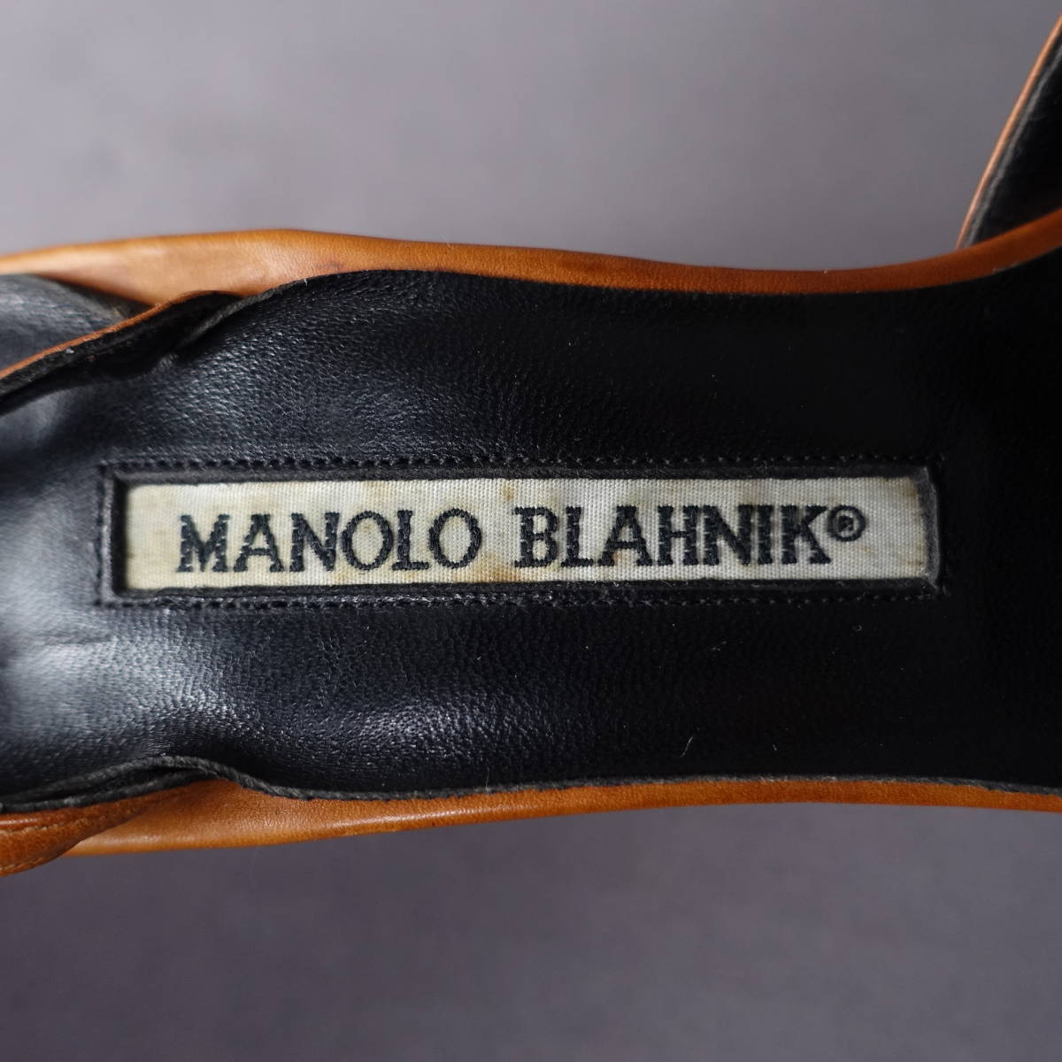 MANOLO BLAHNIK/マノロブラニク/34.5/レザー/ハイヒール/サンダル/ブラウン/茶/レディース/ストラップ_画像7