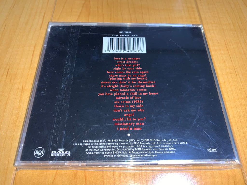 【即決送料込み】Eurythmics / ユーリズミックス / Greatest Hits / グレイテスト・ヒッツ 輸入盤CD / Annie Lennox_画像2