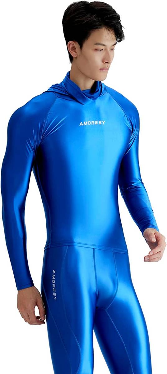AMORESY Hyperionシリーズ　多機能パーカー　日焼け防止　光沢通気性ランニングTシャツ ブルー_画像2