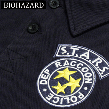 レア Mサイズ BIOHAZARD S.T.A.R.S. バイオハザード スターズ ポロシャツ ネイビー Raccoon Police アンブレラ Resident Evil 生化危机の画像1