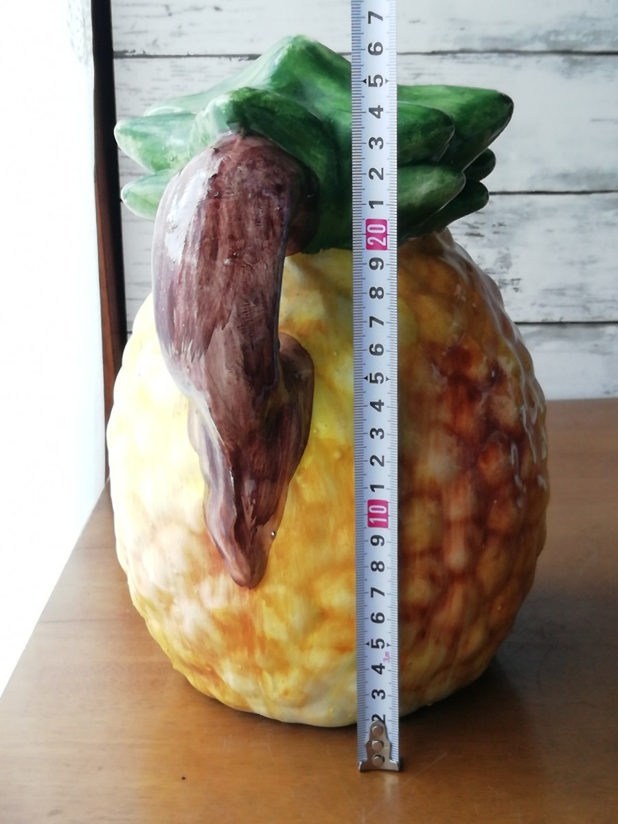 ITALY製 パイナップル セラミック イタリー バッサーノ 瓶 花瓶 ジャー