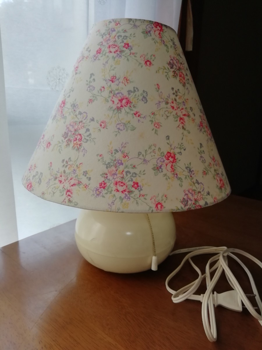  Showa Retro National lamp shade stand light lamp 2 piece attaching floral print pink fancy night stand National lighting postage included 