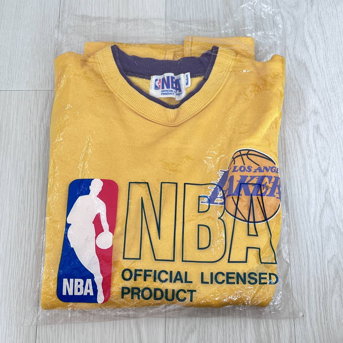 90s 日本製 NBA レイカーズ スウェットシャツ Mサイズ 袋付き