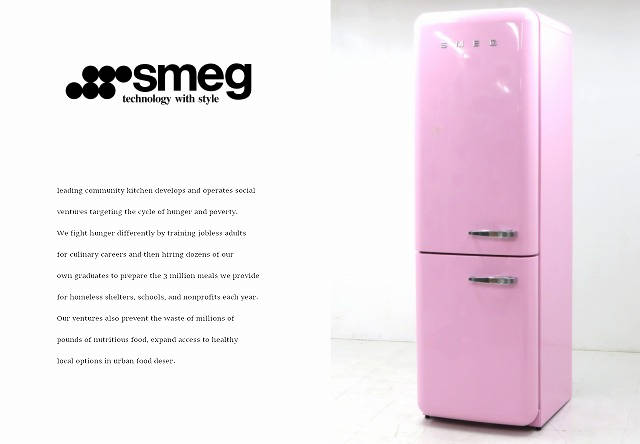 ★rwj564★展示品★スメッグ★SMEG★イタリア製★2ドア★304L★冷凍冷蔵庫★FAB32U★ピンク★レトロ★50sレトロシリーズ★_画像1