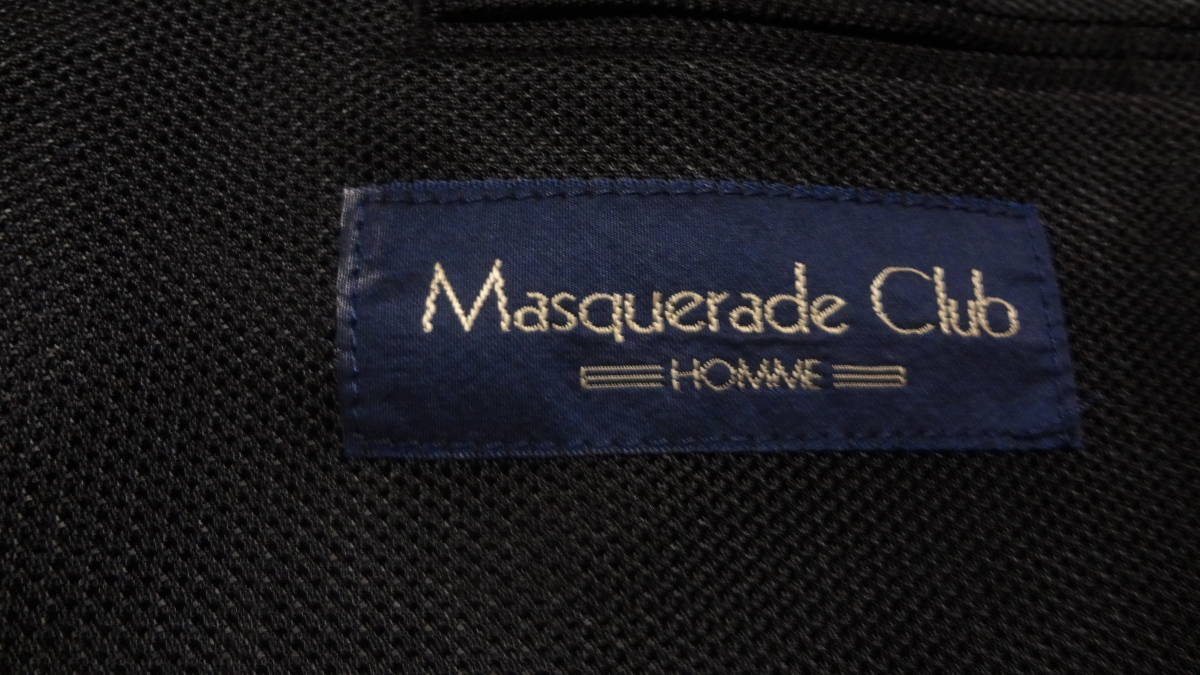 美品175cmW72-84cm☆アジャスター付★Masquerade Club★上質ダブルフォーマルスーツ黒/ブラック冠婚葬祭礼服喪服結婚★背抜き_画像4