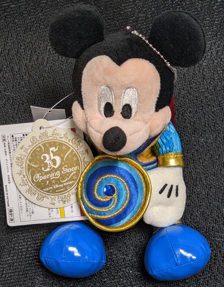 【即決】35周年オープニング（ぬいぐるみバッジ）美品ミッキー　TDR TDL ディズニーランド　パーク記念イベント　未使用/タグ付　宅急便