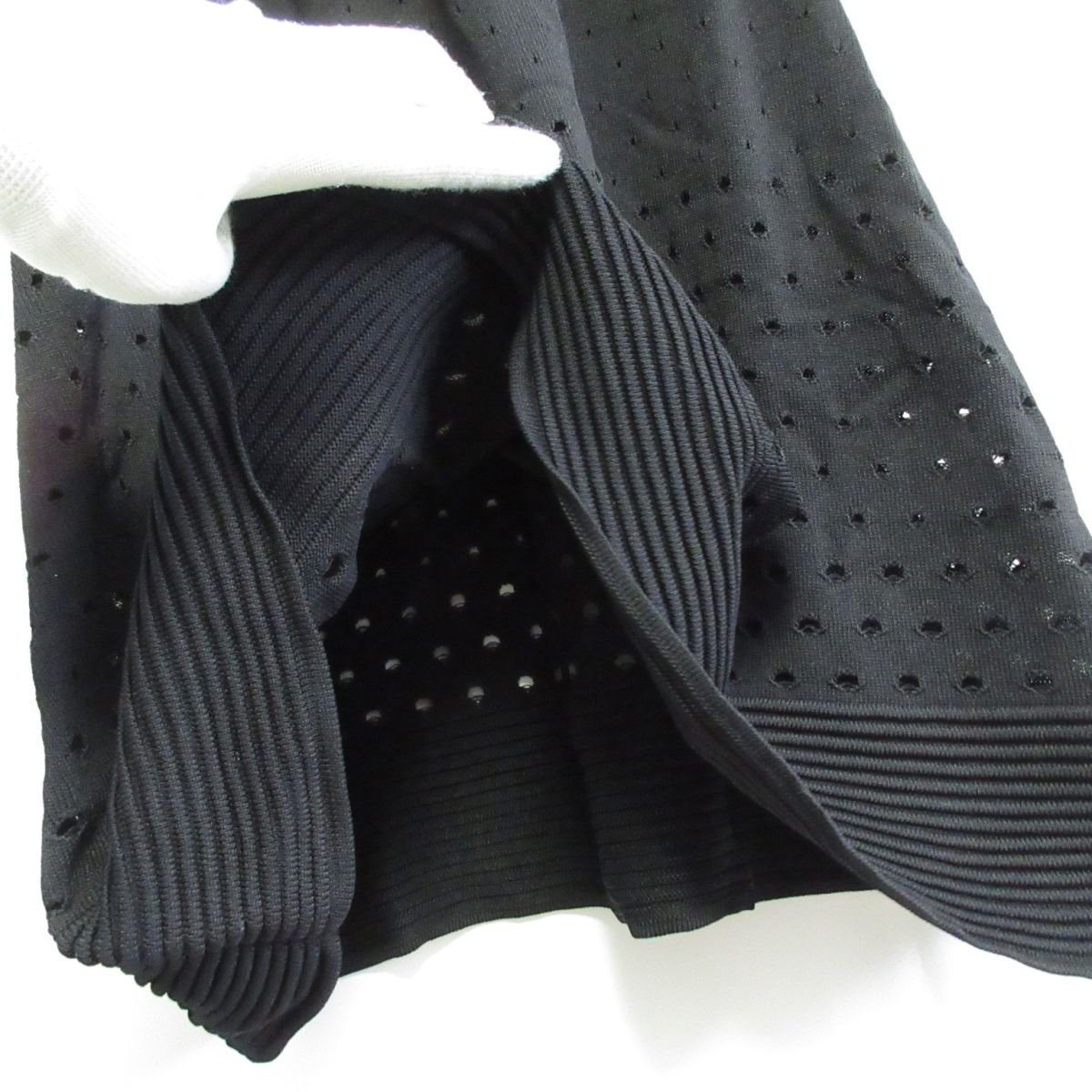 美品 20SS PINKO ピンコ 半袖 ひざ上丈 メッシュニット ワンピース ドレス XS ブラック_画像5