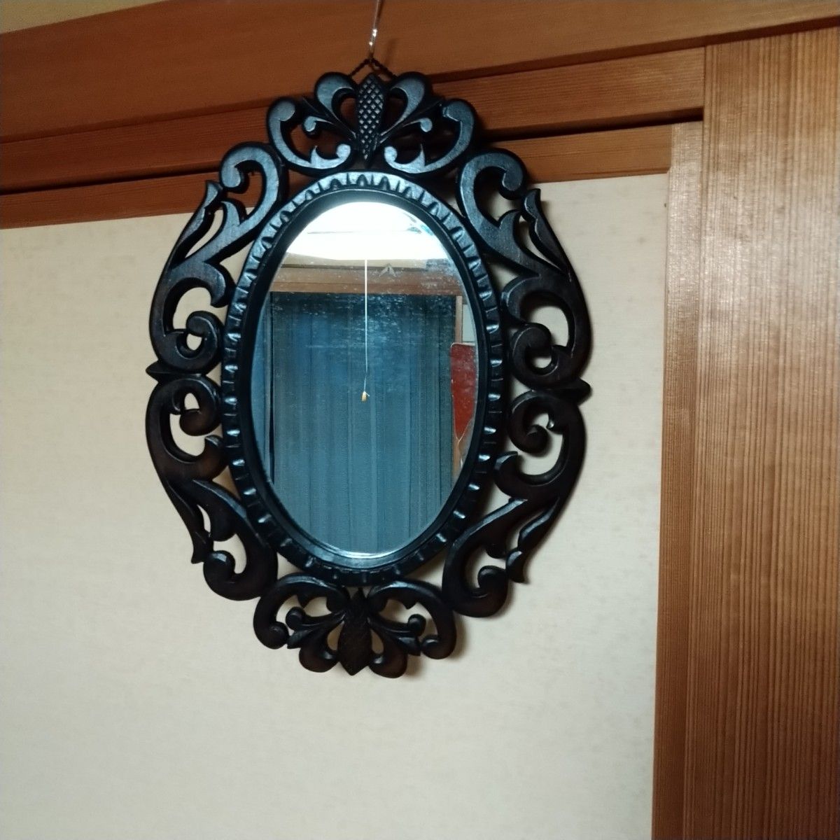 昭和レトロ 壁掛けミラー - 鏡