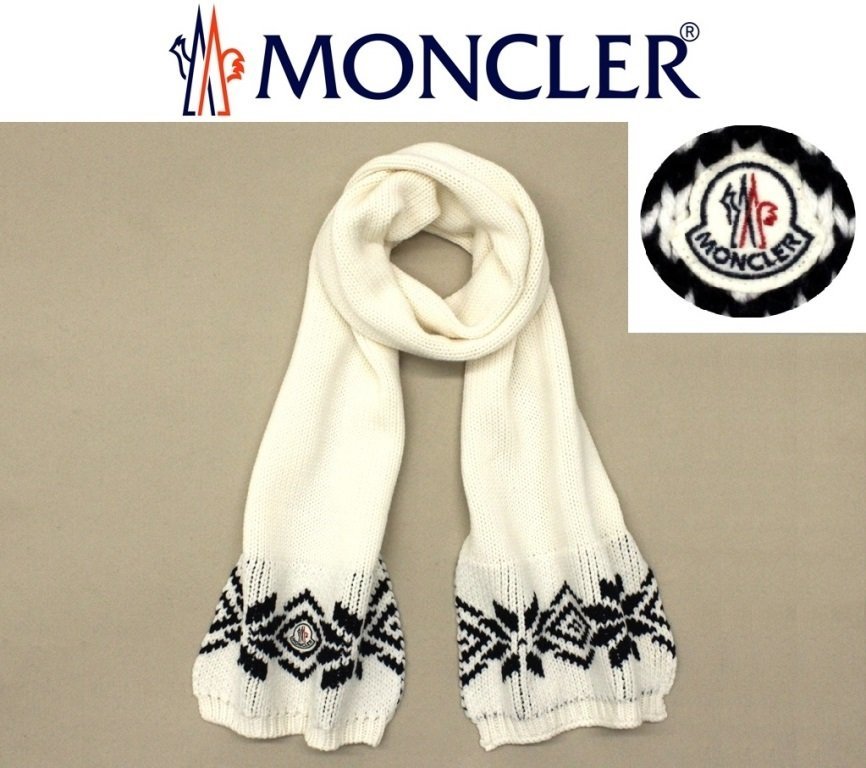 7万新品本物◇モンクレール◇MONCLER オフ白ノルディック柄ヴァージン