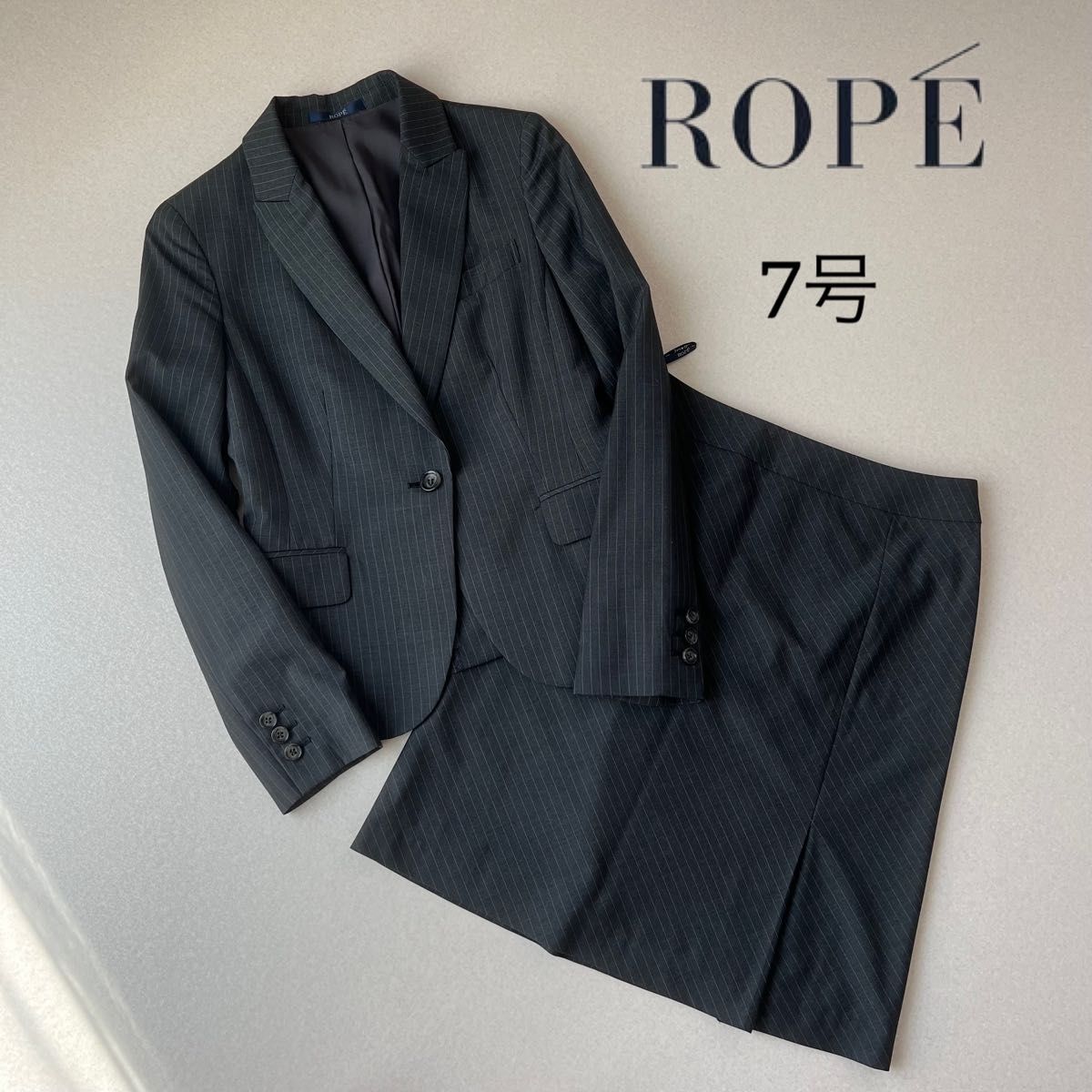 ROPE ロペ スカートスーツセットアップ S グレー セレモニー