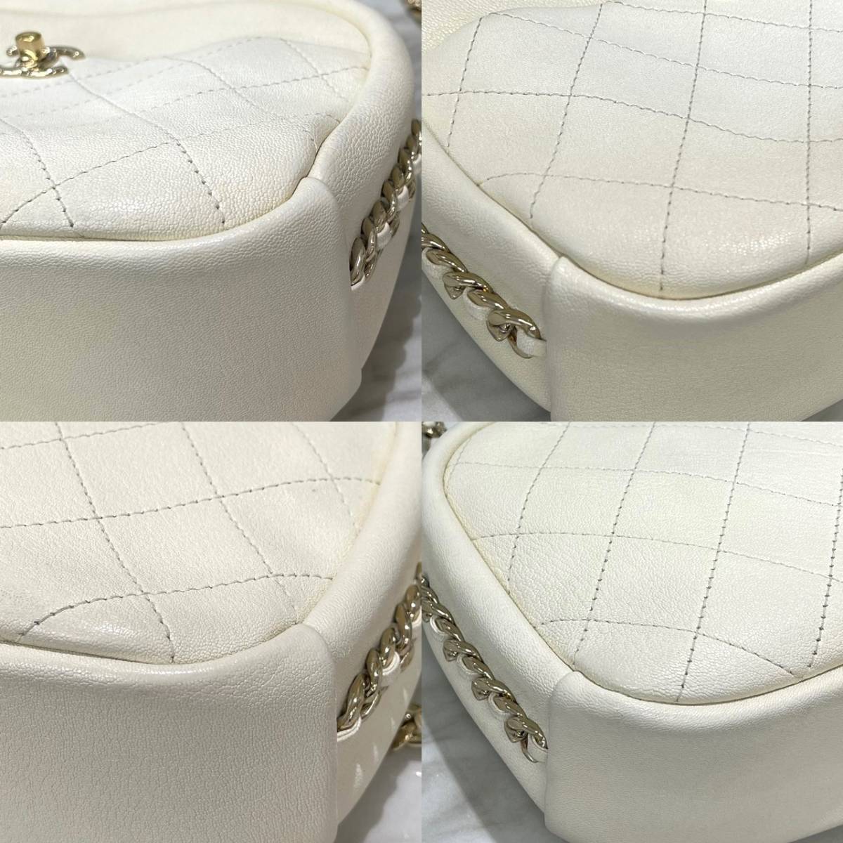 美品 シャネル マトラッセ ショルダーバッグ アイボリー 26番台 美品 シャネル マトラッセ ショルダーバッグ アイボリー 26番台