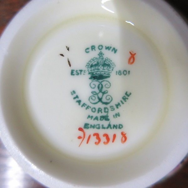 イギリス製 Crown Staffordshire クラウンスタッフォードシャー シュガーボウル クリーマー アンティーク 英国 tableware 1134sc_画像9